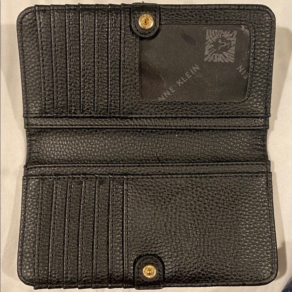 Anne Klein Black Textured Wallet - Picture 3 of 6